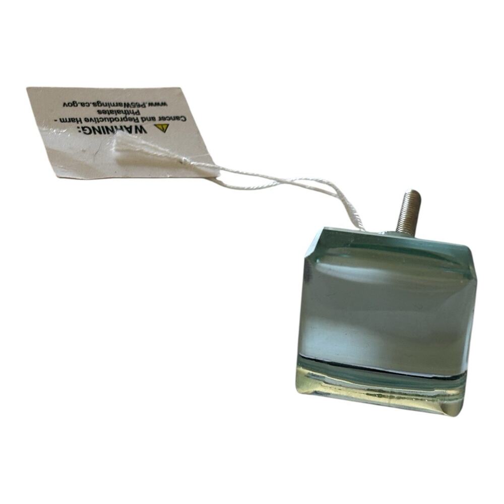 Glamour CRYSTAL GLASS Drawer Cabinet Knob Hardware Pull Mint Green 1.25”